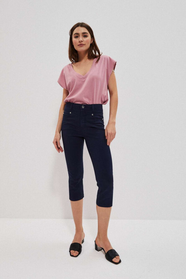 Spodnie rybaczki lyocell granatowe