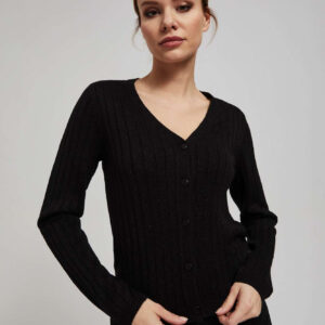 7a6f7e37edb04977f18927bf13c78a39d3162428 Sweter ozdobiony metaliczną nitką czarny