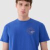 4F T-shirt regular z nadrukiem męski - niebieski