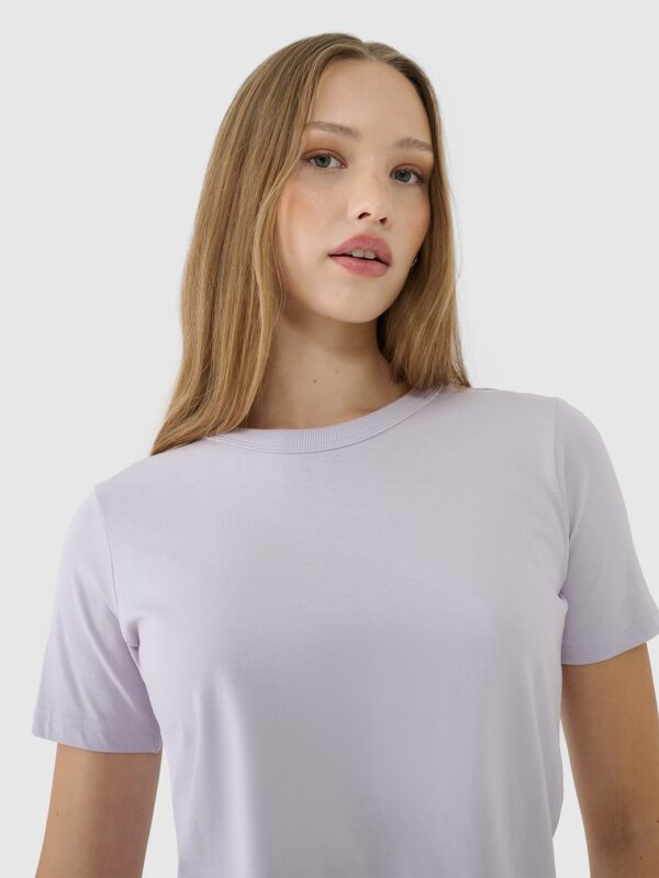 7b68e35c70ed6c61dd864f8ed7bfc129b27e7a5e 4F T-shirt regular gładki damski - fioletowy