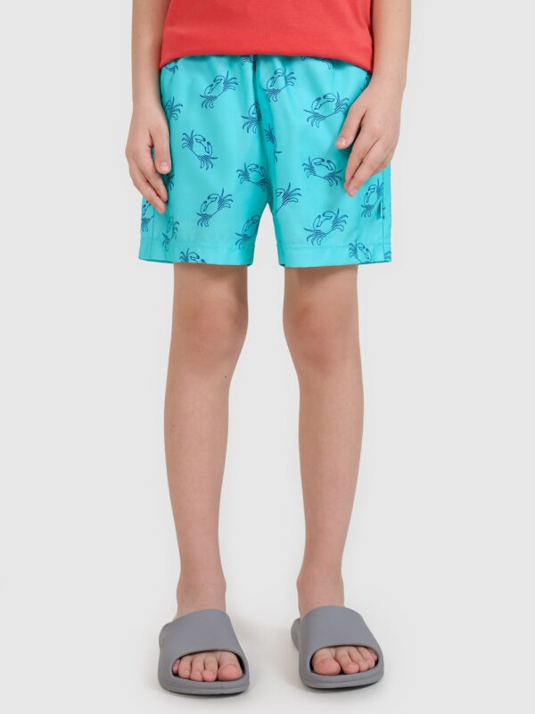 4F Spodenki plażowe boardshorty chłopięce - turkusowe 134/140 (8-10 lat)