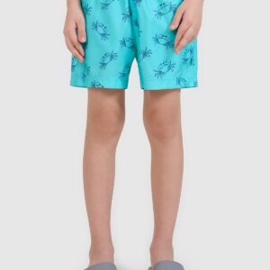 7bbb7cebe3b7460103c718975171ea67684282c9 4F Spodenki plażowe boardshorty chłopięce - turkusowe 134/140 (8-10 lat)