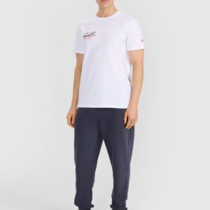 4F T-shirt regular z nadrukiem męski - biały