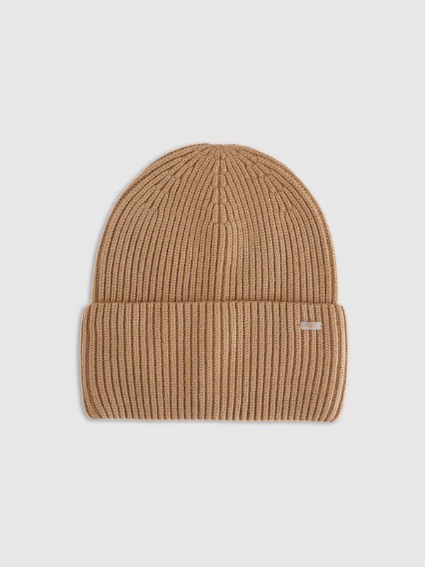 4F Czapka beanie damska - brązowy