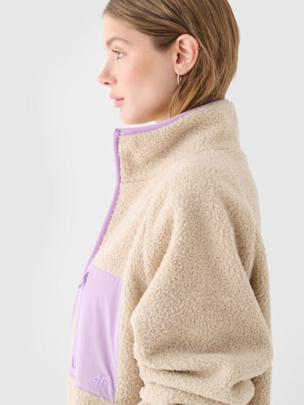 4F Polar sherpa ze stójką damski - beżowy