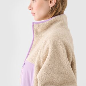 4F Polar sherpa ze stójką damski - beżowy