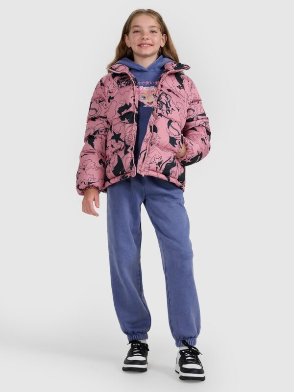 7c508c9f6f857ecd019b317123dd0b6daa1b81ce 4F Kurtka puchowa z wypełnieniem syntetycznym dziewczęca - różowa 152 (11-12 lat)