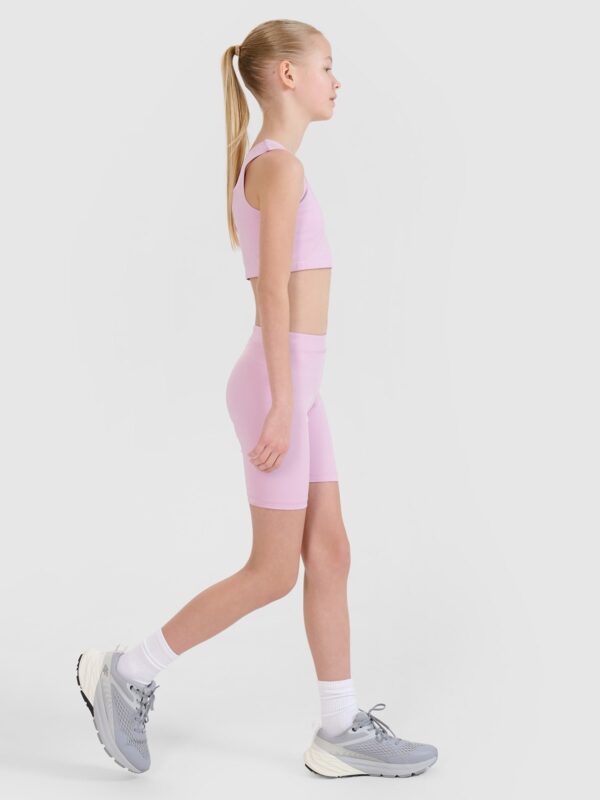 4F Legginsy kolarki sportowe dziewczęce - różowe 158/164 (12-14 lat)