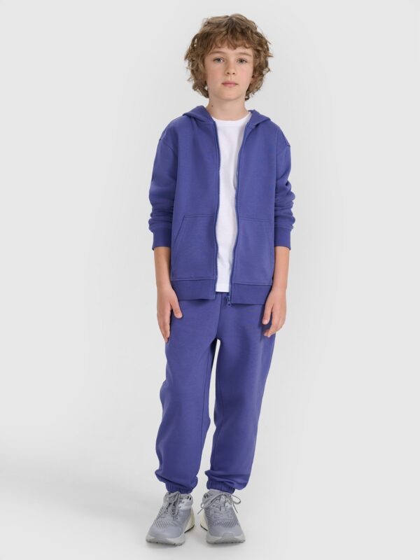 4F Bluza dresowa rozpinana z kapturem chłopięca - niebieska 158 (12-13 lat)