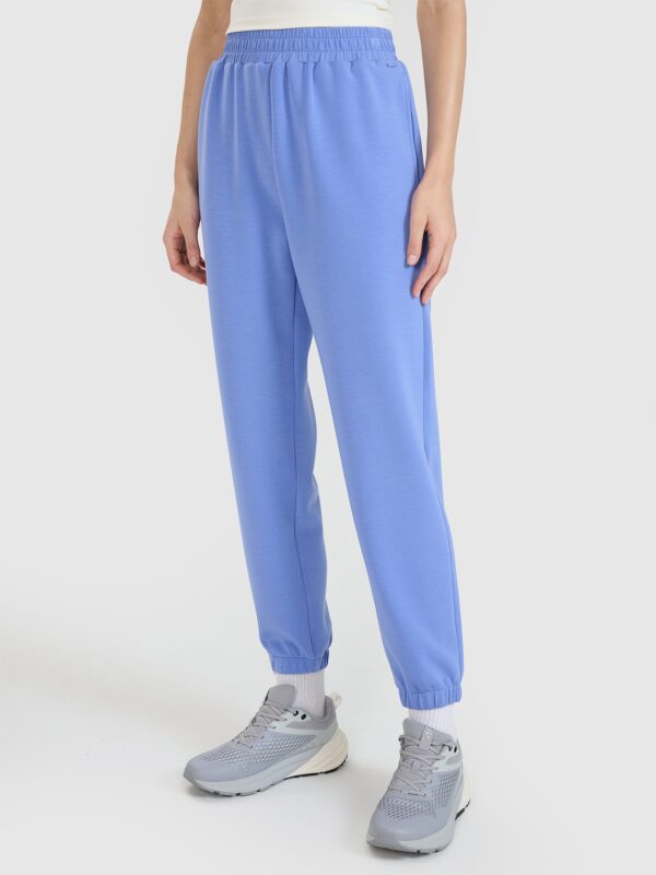 4F Spodnie dresowe joggery z modalem damskie - niebieskie