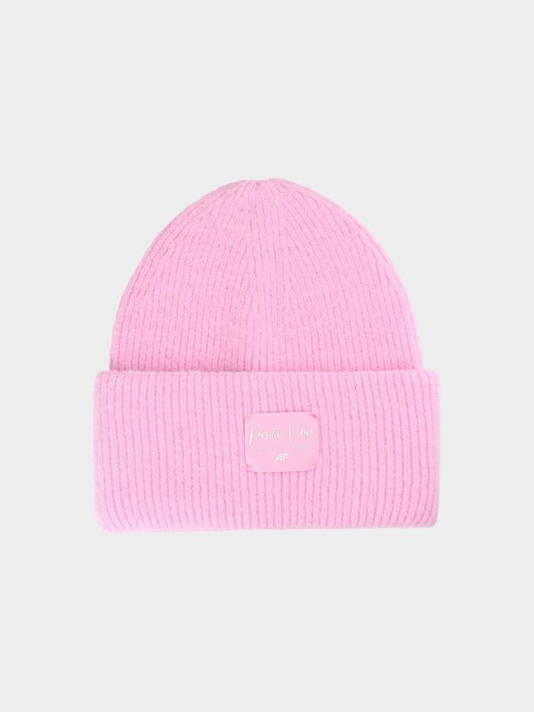4F Czapka zimowa dziewczęca - różowa