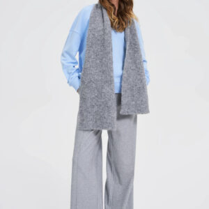 Szal z dodatkiem wełny szary