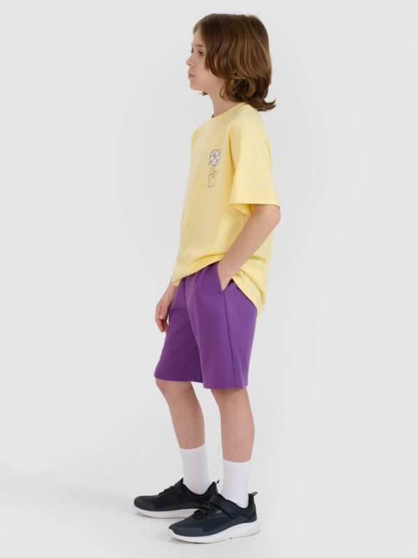 7e3a83301e1dce0f7295003befbaa20866cfe272 4F Spodenki dresowe chłopięce - fioletowe 152 (11-12 lat)