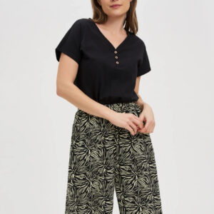 Bawełniana bluzka z guzikami czarna