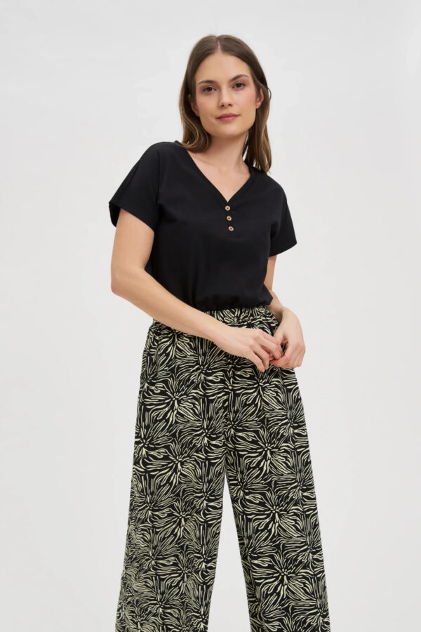 Bawełniana bluzka z guzikami czarna