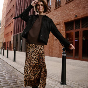 Kurtka z frędzlami czarna