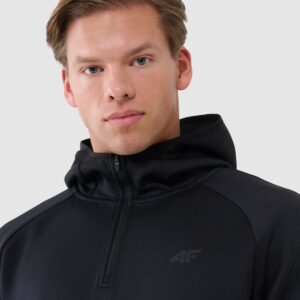 4F Bluza treningowa regular szybkoschnąca męska - czarna