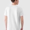 4F T-shirt regular z nadrukiem męski - biały