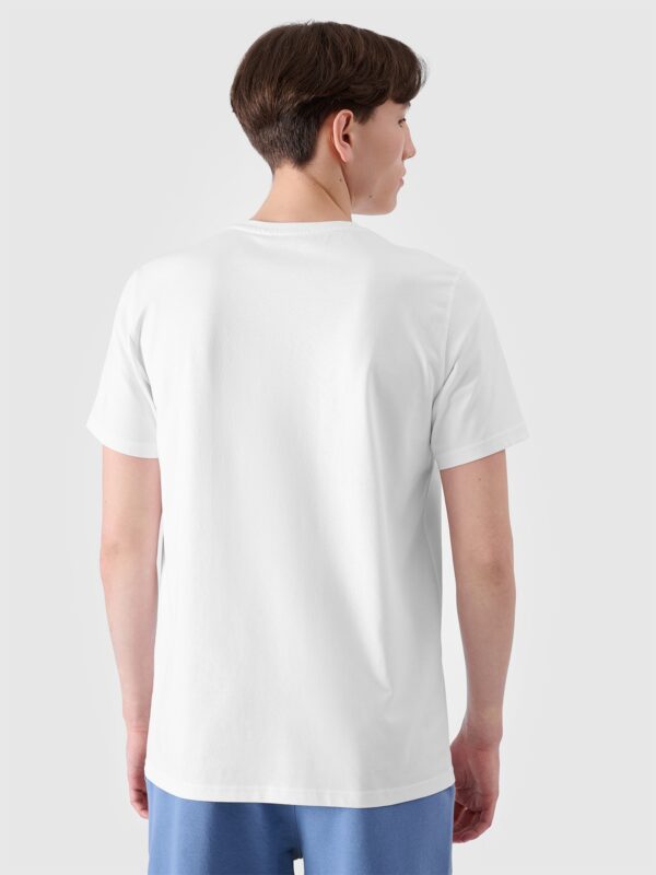 4F T-shirt regular z nadrukiem męski - biały