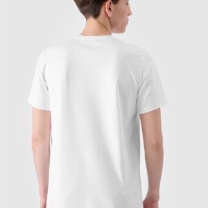 7fdbc55aaac80fac28e2de01b9f289932bb26180 4F T-shirt regular z nadrukiem męski - biały