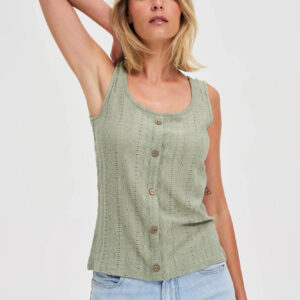 Top z guzikami oliwkowy