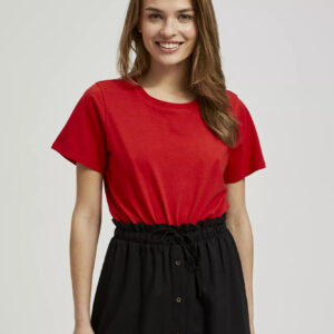 Gładki t-shirt z krótkimi rękawami czerwony