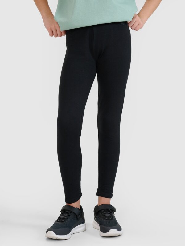 4F Legginsy dzianinowe dziewczęce - czarne 122 (6-7 lat)