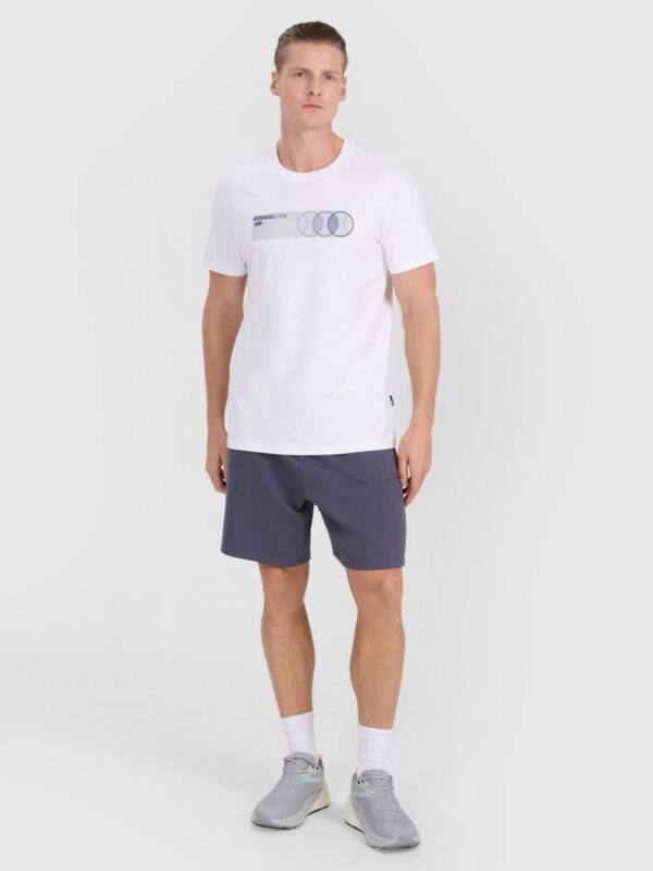 4F T-shirt regular z nadrukiem męski - biały