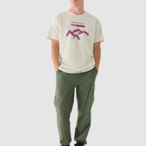 4F T-shirt oversize z nadrukiem męski - beżowy