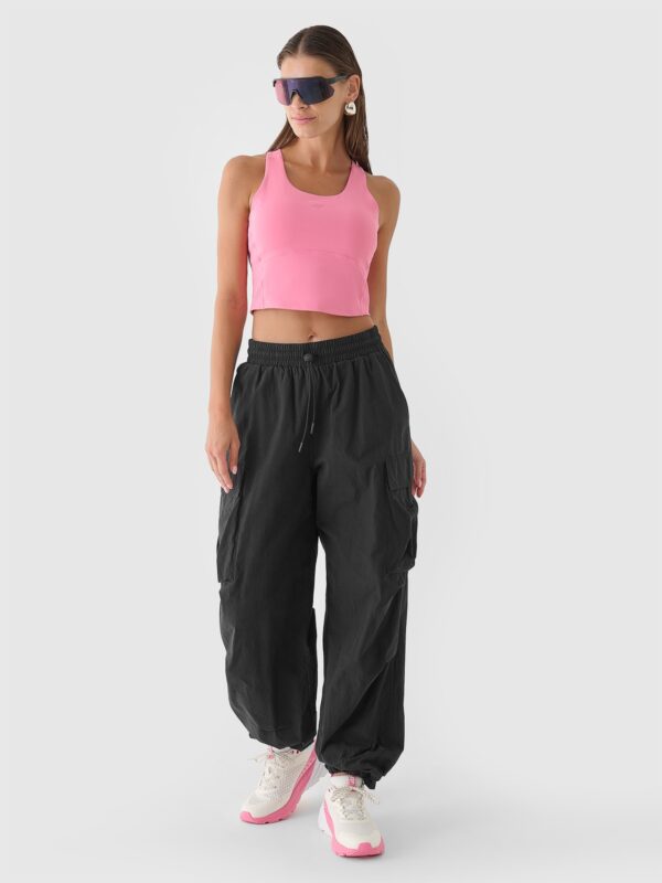 4F Crop top treningowy szybkoschnący damski - różowy