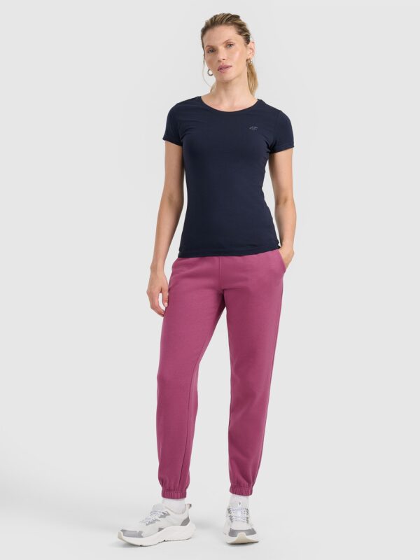 4F T-shirt slim gładki damski