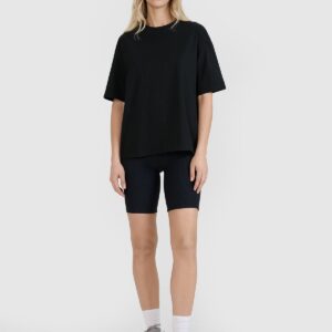 4F T-shirt oversize gładki damski - czarny