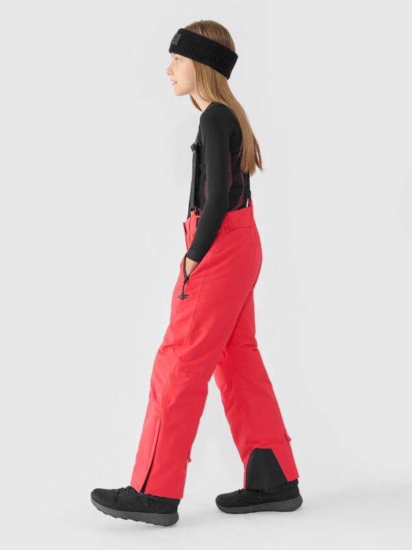 8220bead3b4427807e56cac2ba21255f82aaef32 4F Spodnie narciarskie membrana 8000 dziewczęce - czerwone 158 (12-13 lat)