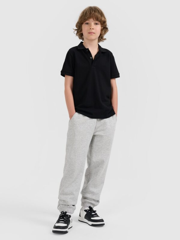 4F Koszulka polo regular chłopięca - czarna 128 (7-8 lat)