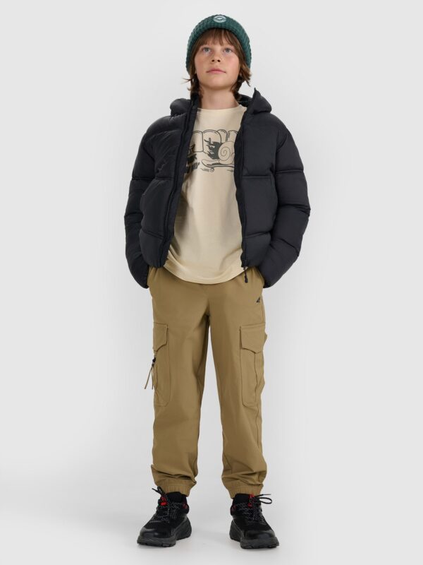 4F Kurtka puchowa z wypełnieniem syntetycznym chłopięca - czarna 158 (12-13 lat)