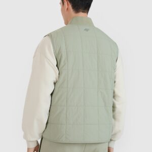 4F Bezrękawnik ze stójką męski - oliwkowy