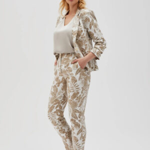 83347aa2ffcaf1337514d524587fa4e8b47037d2 Spodnie z roślinnym wzorem beżowe