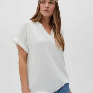 Koszula z krótkimi rękawami biała