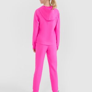 8380b2e04bd391b83b484b160f41babb44074267 4F Spodnie sportowe szybkoschnące dziewczęce - różowe 134/140 (8-10 lat)