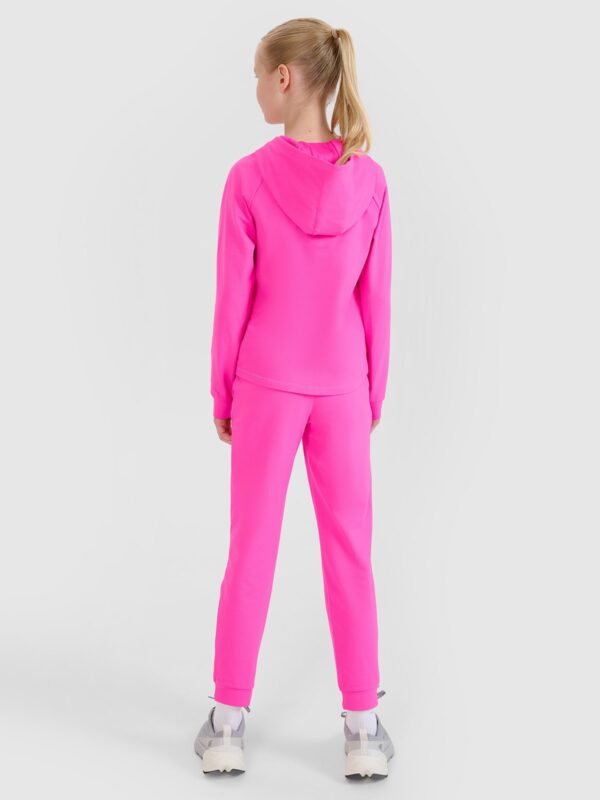 8380b2e04bd391b83b484b160f41babb44074267 4F Spodnie sportowe szybkoschnące dziewczęce - różowe 134/140 (8-10 lat)