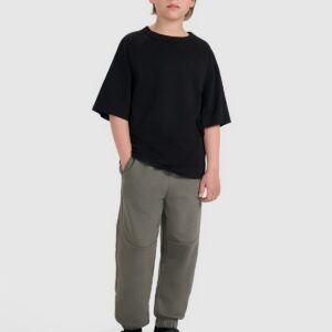 4F T-shirt oversize gładki chłopięcy - czarny 152 (11-12 lat)