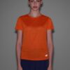 4F Koszulka do biegania regular damska - pomarańczowa