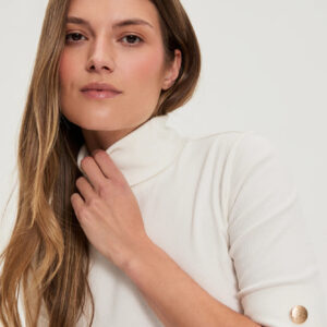 Bluzka z golfem ecru