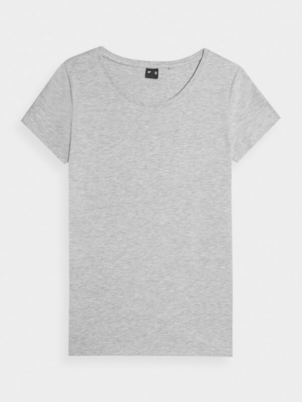 4F T-shirt regular gładki damski