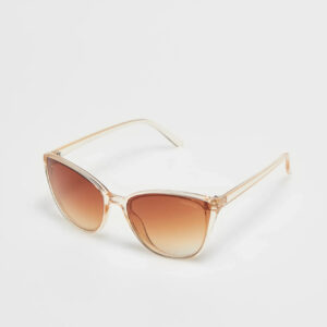Okulary przeciwsłoneczne o kocim kształcie beżowe