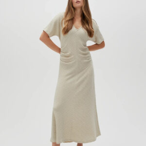 Sukienka w paski beżowa