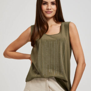 Top z aplikacją oliwkowy