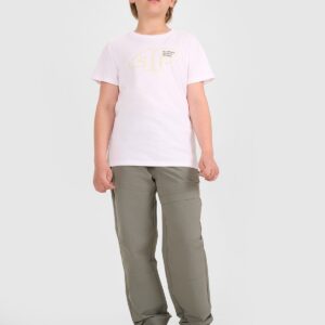 857834579a4bcc70299181e44574b8459e290133 4F T-shirt regular z nadrukiem chłopięcy - biały 122 (6-7 lat)