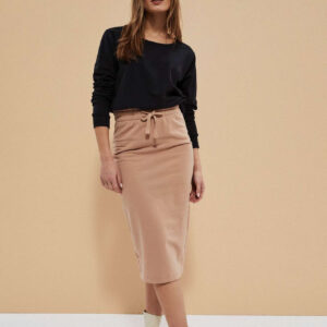 85b1e132845023562729a5c161ac5ab67e4989c0 Spódnica z dresowej dzianiny karmelowa