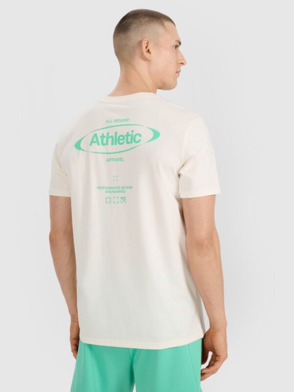 4F T-shirt regular z nadrukiem męski - biały